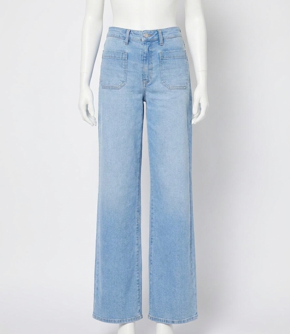 NEW KAREN KANE lauren patch pocket jeans - petite in light blue